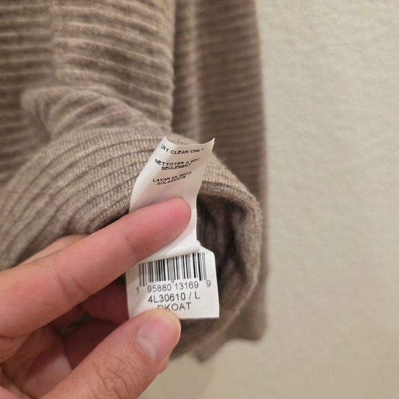 Karen Kane Womens Brown Ribbed Cowl Neck Knit Sweater Size Large Made in USA - Picture 4 of 9